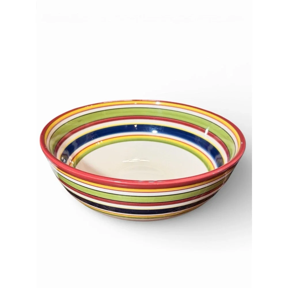Tabletops‎ Lifestyles Large Lasamba Pattern Hand Painted Serving Bowl